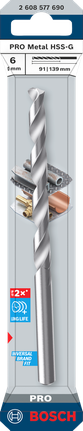 Mata bor putar Bosch PRO Metal HSS-G 6 mm.