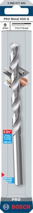 Mata bor Bosch PRO Metal HSS-G 9×115×175 mm.