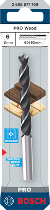 Mata bor ujung kayu Bosch PRO 6 mm.