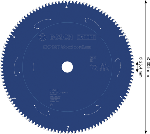 Mata pisau gergaji bundar tanpa kabel Bosch EXPERT Wood, 305mm.