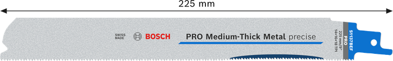 Pisau presisi Bosch PRO Medium-Thick Metal S1137BEF, 225 mm.