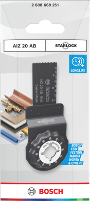 Pisau pemotong multi material Bosch Starlock 20×30mm.