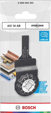 Pisau pemotong multi material Bosch Starlock AIZ 10 AB.