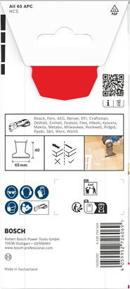 Mata pisau pemotong kayu Bosch Starlock 65×40 mm.