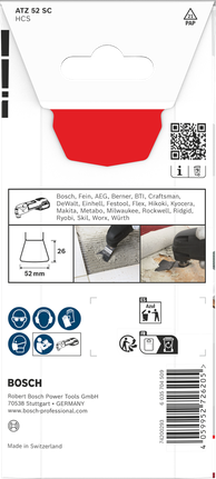 Mata pisau multi material Bosch Starlock ATZ 52 SC 52×26 mm.