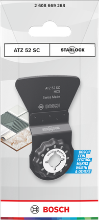 Pisau pemotong multi material Bosch Starlock 52×26mm.