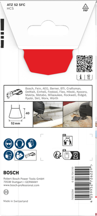 Pisau pemotong multi material Bosch 52×40 mm.