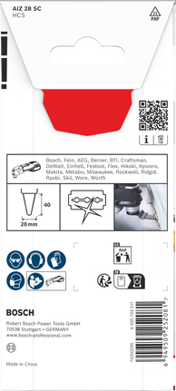 Pisau pemotong plastik Bosch AIZ 28 SC 28×40 mm.