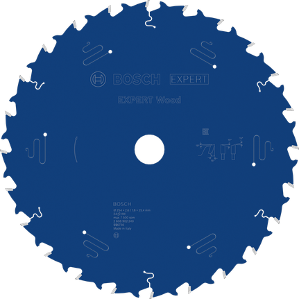 Mata pisau gergaji bundar Bosch EXPERT Wood T24 untuk memotong kayu.