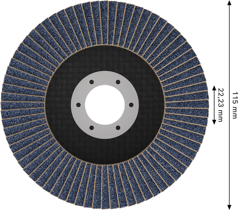 Bosch X451 Flap Disc 115 mm G120 untuk penggerindaan logam.