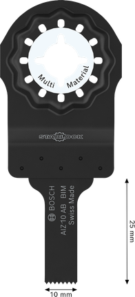 Pisau Pemotong Multi Material Bosch AIZ 10 AB Starlock, 10x25 mm.