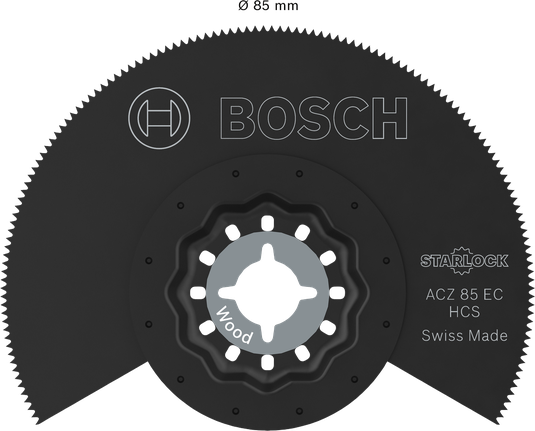 Pisau pemotong kayu Bosch Starlock ACZ 85 EC, 85 mm.