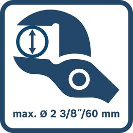 Kapasitas maks. 2 3/8"/60 mm