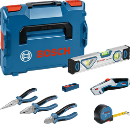 Set tang dan perkakas tangan campuran Bosch 16 buah beserta kotaknya.