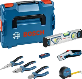 Set tang dan perkakas tangan campuran Bosch 16 buah beserta kotaknya.
