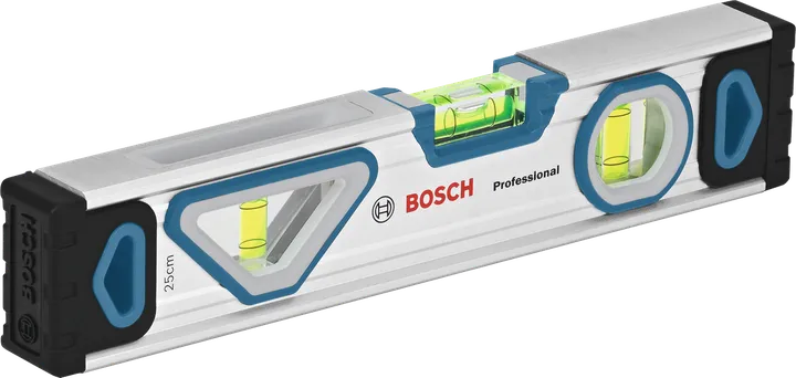 Level kotak magnetik Bosch 25 cm dengan bodi aluminium.