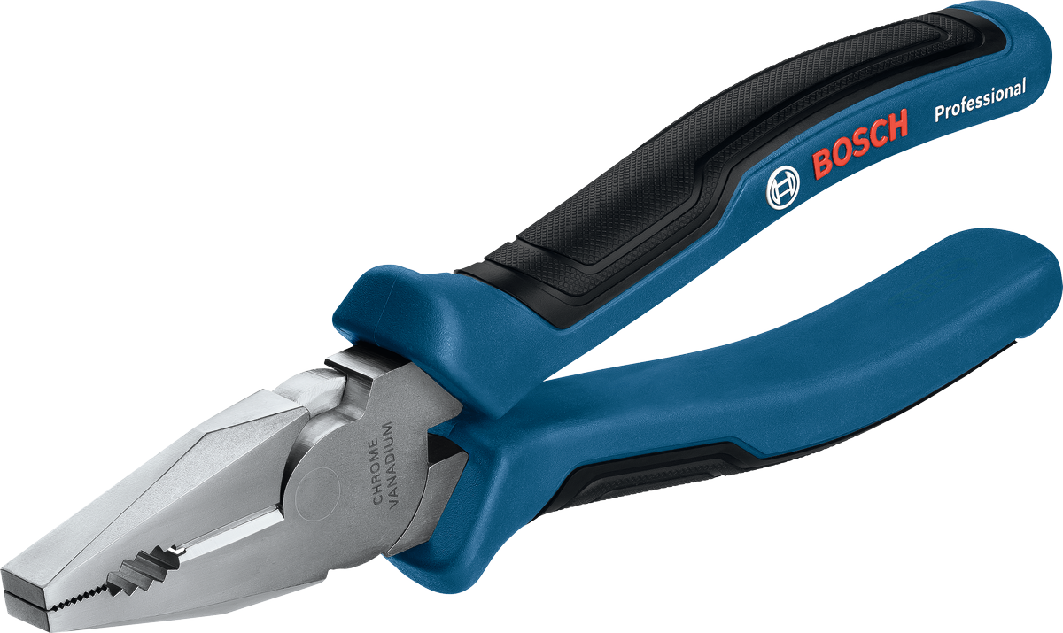 Tang kombinasi universal Bosch 180 mm dengan pegangan ergonomis.