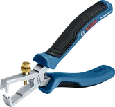 Tang pengupas kawat Bosch 160 mm dengan pegangan lembut ergonomis.
