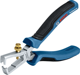 Tang pengupas kawat Bosch 160 mm dengan pegangan lembut ergonomis.