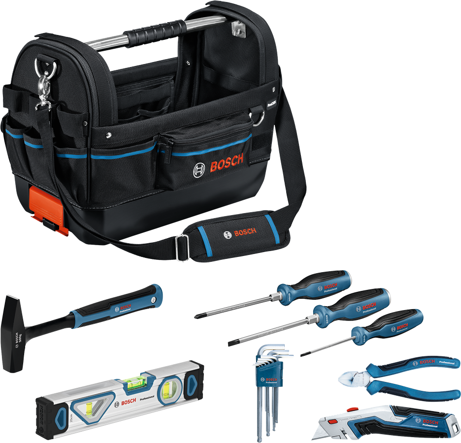 Set perkakas tangan Bosch GWT 20 dengan tas jinjing, 17 buah.