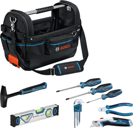 Set perkakas tangan Bosch GWT 20 dengan tas jinjing, 17 buah.