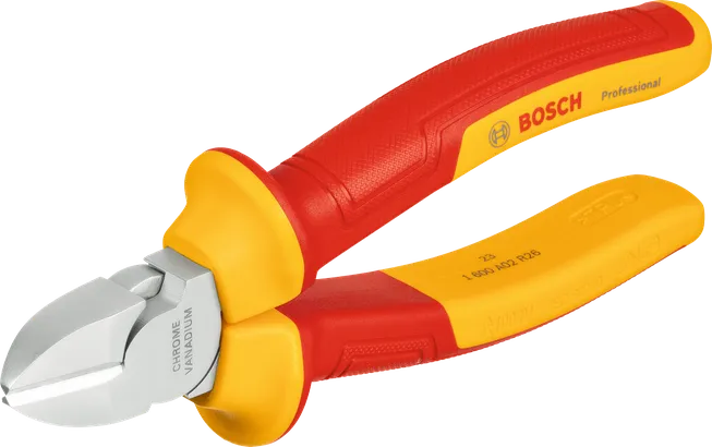 Tang Pemotong Sisi Diagonal Bosch VDE 160 mm dengan gagang berinsulasi.