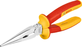 Tang hidung panjang Bosch VDE 200 mm dengan gagang berinsulasi.