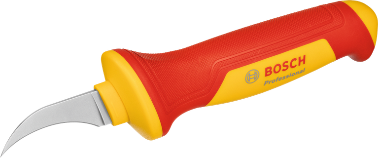 Pisau bongkar pasang Bosch VDE dengan gagang berinsulasi.