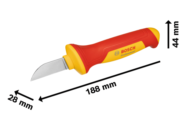 Pisau kabel Bosch VDE dengan mata pisau 51,6 mm.