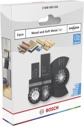 Set bilah pisau kayu dan logam lunak Bosch , 3 pcs.