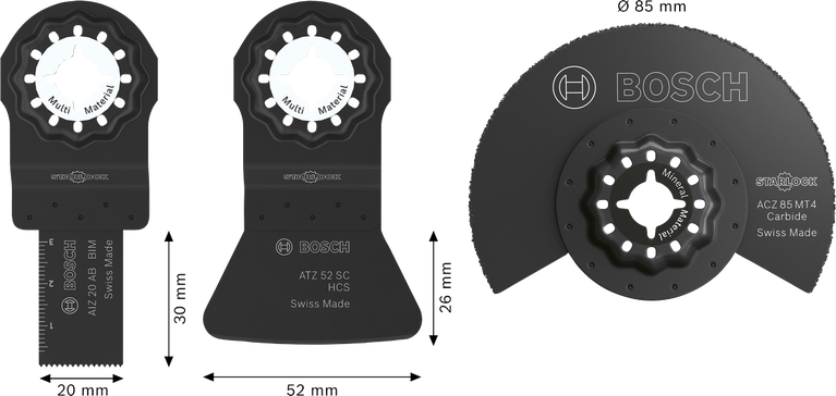 Set Mata Pisau Keramik Bosch 3 pcs dengan dudukan Starlock.