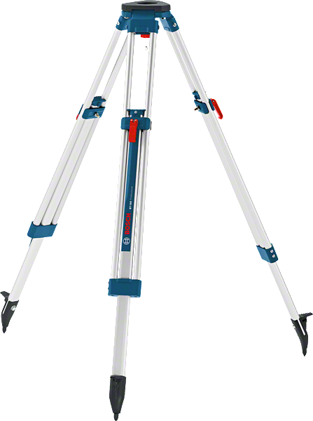 Tripod bangunan Bosch BT 160 dengan ketinggian yang dapat disesuaikan.