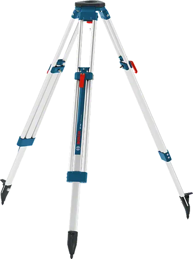 Tripod bangunan Bosch BT 160 dengan ketinggian yang dapat disesuaikan.