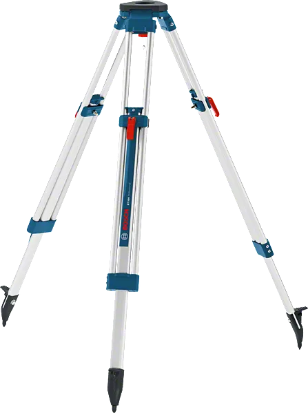 Tripod bangunan Bosch BT 160 dengan ketinggian yang dapat disesuaikan.