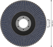 Bosch X451 Flap Disc 115 mm G120 untuk penggerindaan logam.