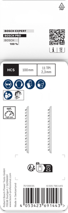 Mata gergaji jigsaw Bosch PRO Plastics T102H 100 mm 2 pcs.