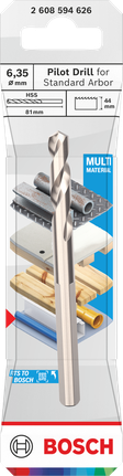 Bor pilot Bosch untuk arbor standar HSS-G 6,35 x 44 mm.