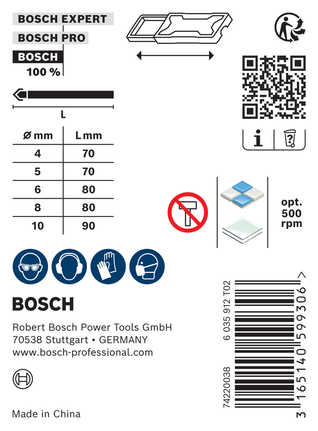 Paket mata bor kaca dan ubin Bosch Expert Pro.