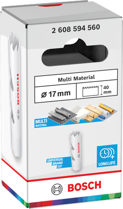 Gergaji Lubang Berulir Multi Material Bosch 17 x 40 mm.
