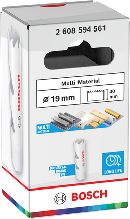 Gergaji Lubang Berulir Multi Material Bosch 19 x 40 mm.