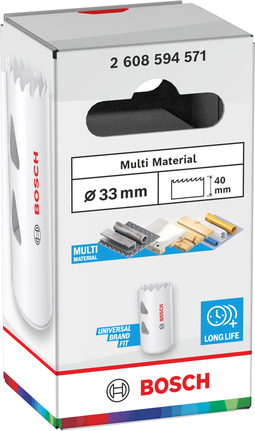 Gergaji lubang ulir Bosch Multi Material 33 x 40 mm.