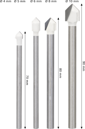 Set mata bor ubin Bosch PRO Diamond, berbagai ukuran.