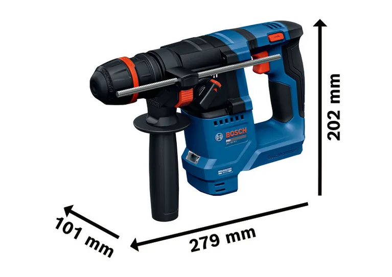 Bor putar tanpa kabel Bosch GBH 18V-18 X dengan ONECHUCK.