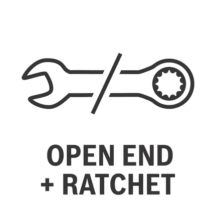Kunci ratchet ujung terbuka.