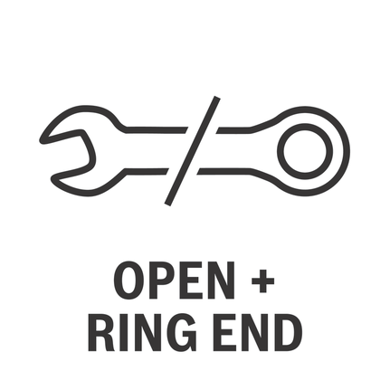 Kunci ring terbuka.