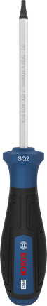 Obeng Bosch PRO SQ2 x 100 mm dengan pegangan ergonomis.