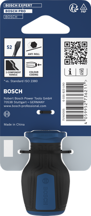 Obeng pendek Bosch PRO SL 1.0 x 5.5 dengan gagang anti-guling.