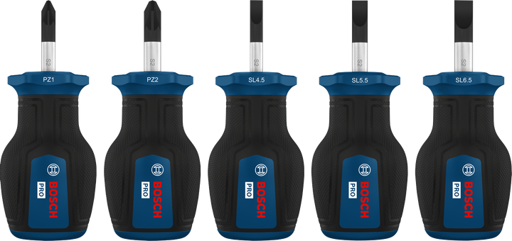 Set PRO Stubby Screwdriver PZ/SL, 5 buah