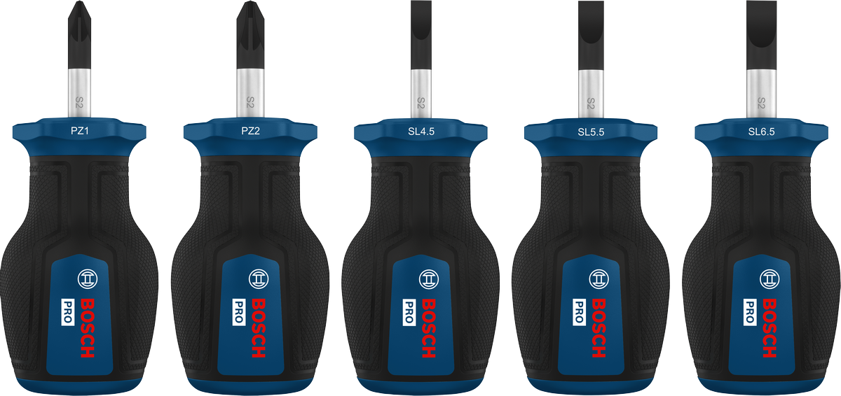 Set PRO Stubby Screwdriver PZ/SL, 5 buah