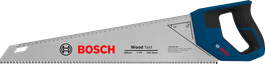 Gergaji tangan Bosch 500 mm 7 TPI untuk memotong kayu.